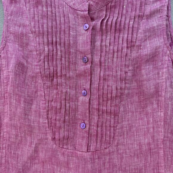 Nic + Zoe Tank Dress Women's S Pink 100% Linen Summer Cruise Wear Minimalist - Picture 3 of 8